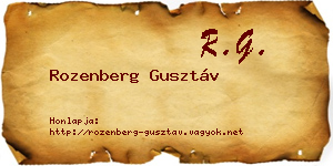 Rozenberg Gusztáv névjegykártya
